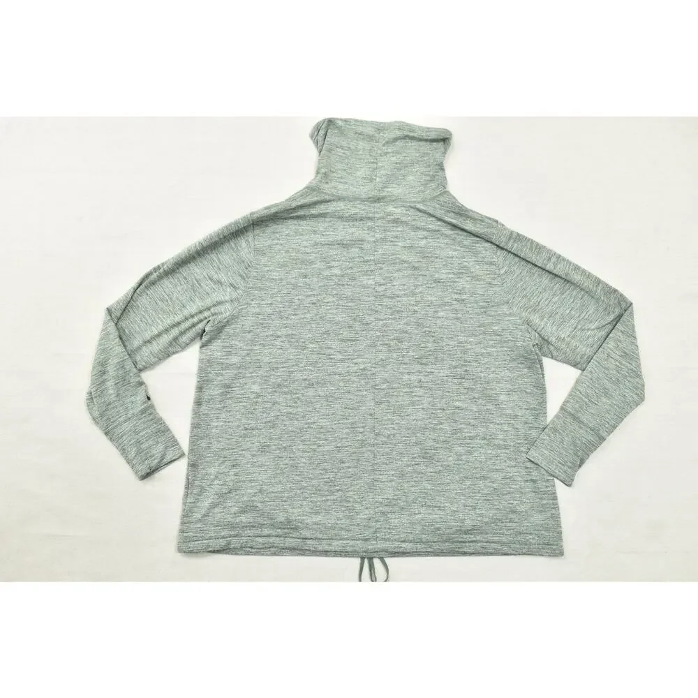 Nike Dri-FIT Women 2X Heather Green Cowl Neck Pullover Long Sleeve Training Top